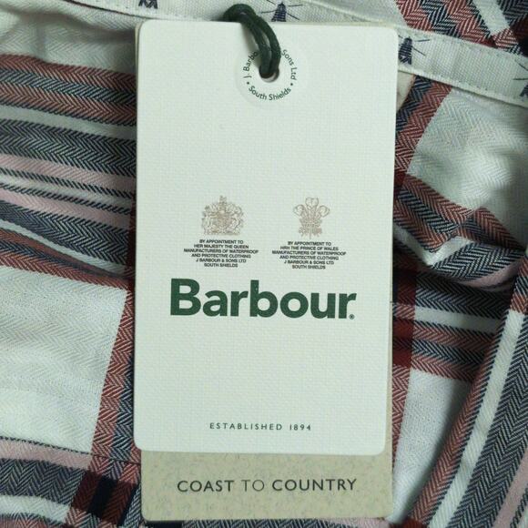 Barbour Bethwin Shirt Cloud Check Herringbone Plaid Button Front 6 New - Picture 9 of 13